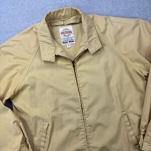 VTG 60s Peters All Weather Campus Jacket 42 Long (Large) Yellow Talon USA *FLAWS